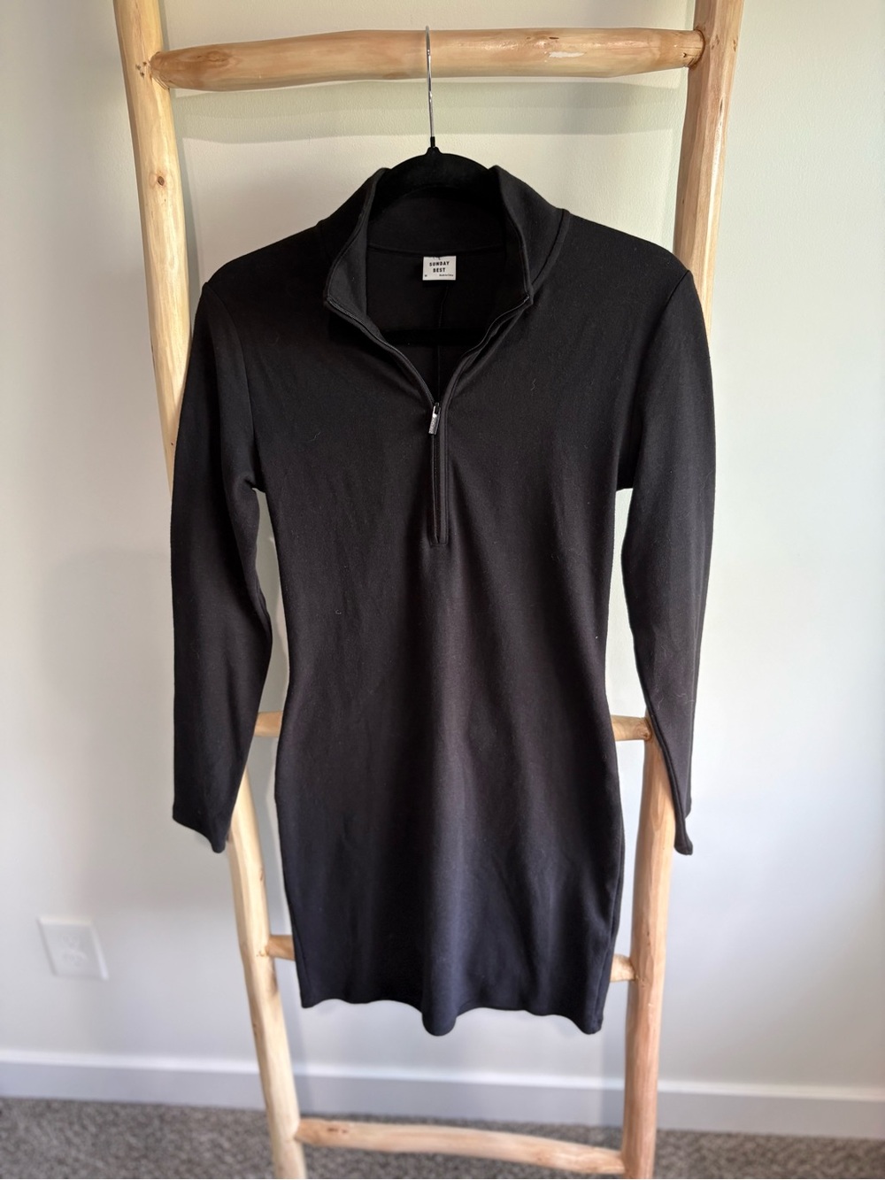 Sunday Best Black Zip-Front Knit Top